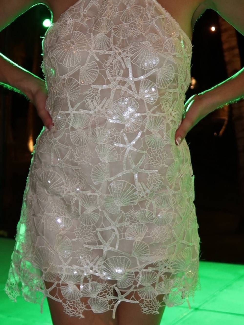 Retrofête Shell-Appliqué Backless Mini Dress in Blush - Picture 5 of 5